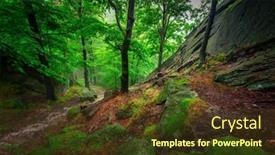  Presentation with stairs - Slide deck featuring foggy-landscape-of-stairs background and a tawny brown colored foreground