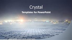  Presentation with foggy - Presentation theme consisting of foggy modern city mixed media background and a ocean colored foreground