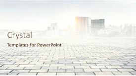  Presentation with foggy - Presentation theme featuring foggy modern city mixed media background and a cream colored foreground