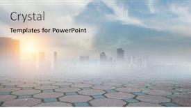  Presentation with foggy - Audience pleasing presentation consisting of foggy modern city mixed media backdrop and a light blue colored foreground