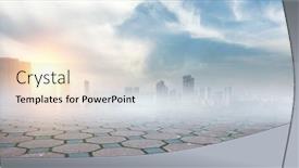  Presentation with foggy - Slides consisting of foggy modern city mixed media background and a lemonade colored foreground