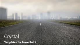  Presentation with foggy - PPT layouts consisting of foggy-modern-city-mixed-media background and a dark gray colored foreground