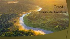  Presentation with foggy - Audience pleasing slide set consisting of foggy-morning-at-the-river backdrop and a gold colored foreground