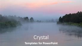  Presentation with foggy - PPT theme having foggy-morning-at-the-river background and a gray colored foreground
