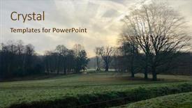  Presentation with london eye fireworks - Presentation theme consisting of foggy morning on hampstead heath background and a lemonade colored foreground