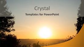  Presentation with foggy - Slide set featuring foggy morning sunny landscape with tree and grass background and a soft green colored foreground