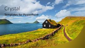  Presentation with denmark - Slide set enhanced with foggy-morning-view background and a light blue colored foreground