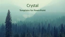  Presentation with banff national park - PPT theme enhanced with foggy mountain forest in banff background and a sky blue colored foreground