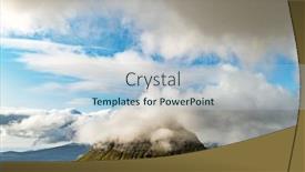  Presentation with denmark - Slide set enhanced with foggy-mountain-peaks-and-clouds background and a light blue colored foreground