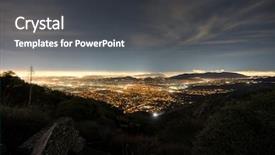  Presentation with downtown los angeles - Slide deck consisting of foggy night view of pasadena background and a dark gray colored foreground