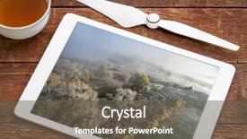  Presentation with november - PPT theme consisting of foggy november sunrise over cache background and a gray colored foreground