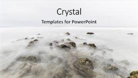  Presentation with pacific - Beautiful theme featuring foggy pacific ocean tidal pool backdrop and a white colored foreground