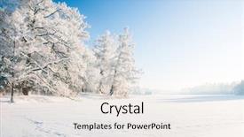  Presentation with snow - Cool new slides with foggy rural scene - winter park in snow backdrop and a lemonade colored foreground