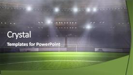  Presentation with soccer field - Theme featuring foggy soccer field mixed media background and a  colored foreground