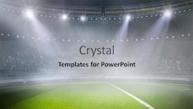  Presentation with foggy - PPT theme having foggy soccer field mixed media background and a light gray colored foreground