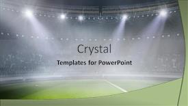  Presentation with soccer field - Presentation theme with foggy soccer field mixed media background and a light gray colored foreground