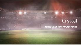  Presentation with soccer field - Cool new PPT layouts with foggy soccer field mixed media backdrop and a gray colored foreground