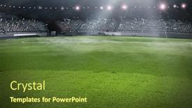  Presentation with soccer field - PPT layouts with foggy-soccer-field-mixed-media background and a tawny brown colored foreground