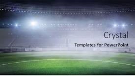  Presentation with foggy - Colorful presentation design enhanced with foggy-soccer-field-mixed-media backdrop and a light blue colored foreground