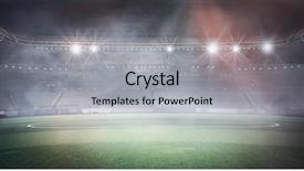  Presentation with soccer field - Amazing PPT theme having foggy soccer field mixed media backdrop and a  colored foreground