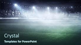  Presentation with soccer field - Slides enhanced with foggy soccer field mixed media background and a ocean colored foreground