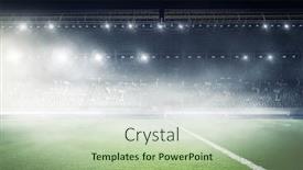  Presentation with soccer field - Presentation featuring foggy-soccer-field-mixed-media background and a mint green colored foreground