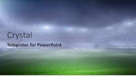  Presentation with foggy - PPT theme with foggy soccer field background and a light blue colored foreground
