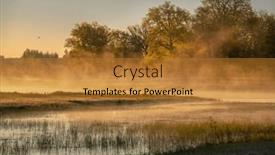  Presentation with foggy - PPT theme enhanced with foggy-spring-morning background and a gold colored foreground