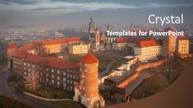  Presentation with foggy - Presentation design with foggy-sunrise-at-wawel-castle background and a  colored foreground