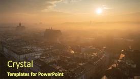  Presentation with foggy - Presentation theme consisting of foggy-sunrise-over-the-old background and a  colored foreground