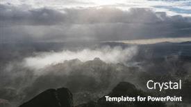  Presentation with foggy - Amazing presentation design having foggy-sunrise-view backdrop and a dark gray colored foreground