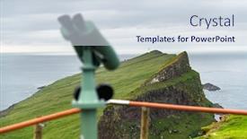  Presentation with foggy - PPT theme with foggy-view-of-old-lighthouse background and a sky blue colored foreground