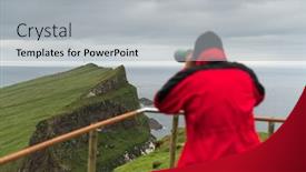  Presentation with denmark - Theme enhanced with foggy-view-of-old-lighthouse background and a light gray colored foreground