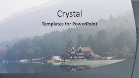  Presentation with foggy - Amazing PPT layouts having foggy winter morning - bolu turkey backdrop and a light gray colored foreground