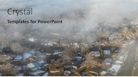  Presentation with fort - Slide deck featuring foggy-winter-morning-over-fort background and a light gray colored foreground