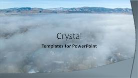  Presentation with fort - Presentation theme with foggy-winter-morning-over-rocky background and a light blue colored foreground