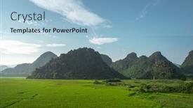  Presentation with horizon - Cool new presentation theme with fognya-vietnam-panorama-of-tropicall backdrop and a light blue colored foreground