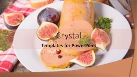  Presentation with foie - PPT theme enhanced with foie gras and fig background and a coral colored foreground