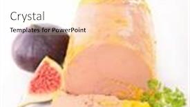  Presentation with foie - Audience pleasing presentation theme consisting of foie-gras-and-fresh-fig backdrop and a cream colored foreground