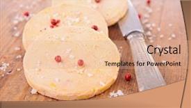  Presentation with foie - PPT layouts with foyer - foie gras and knife background and a  colored foreground
