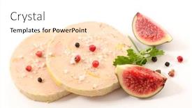  Presentation with foie - Presentation theme enhanced with foie-gras-slices-with-red background and a white colored foreground