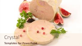  Presentation with foie - PPT layouts featuring foie-gras-slices-with-red background and a lemonade colored foreground