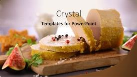  Presentation with foie - Presentation design consisting of foie-gras-with-fresh-fig background and a coral colored foreground