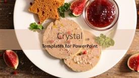  Presentation with foie - Colorful slide deck enhanced with foie gras with gingerbread fig and peppers backdrop and a coral colored foreground