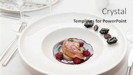  Presentation with haute cuisine - Colorful presentation theme enhanced with foie-gras-with-port-sauce backdrop and a white colored foreground