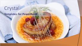  Presentation with foie - Audience pleasing presentation design consisting of foie-gras-with-raspberries-syrup backdrop and a sky blue colored foreground