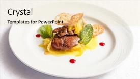  Presentation with foie - Theme consisting of foie-gras-with-sauce background and a lemonade colored foreground