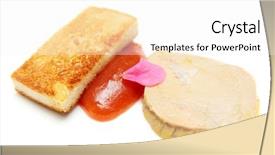  Presentation with foie - Beautiful slides featuring foie gras with toast close-up backdrop and a white colored foreground