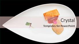  Presentation with foie - Cool new slide deck with foie gras with toast in plate isolated on black background backdrop and a lemonade colored foreground