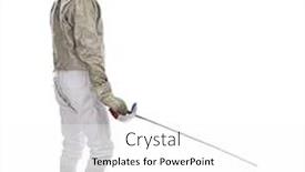  Presentation with full length portrait two men women brown sweater - Beautiful PPT layouts featuring foil-fencer-full-length backdrop and a white colored foreground